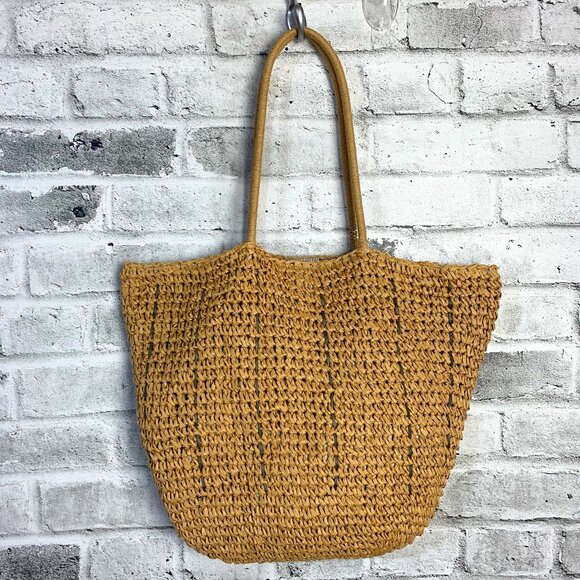 Hearth & Hand Handbags - Magnolia Hearth & Hand Woven Straw Tote Large Market Shoulder Bag